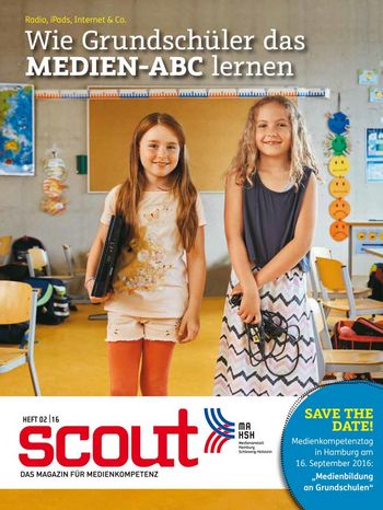 Das Coverbild von scout 2/2016 zum Thema Wie Grundschüler das Medien-ABC lernen.
