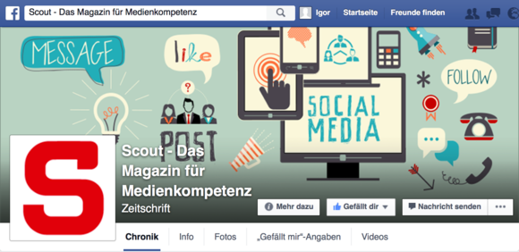 Screenshot der scout-Fanpage auf Facebook