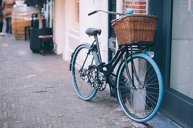 blaues Fahrrad